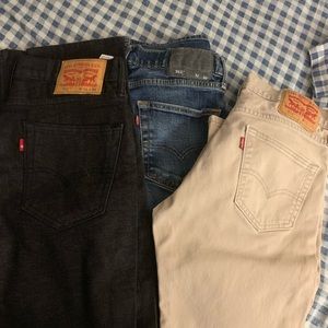 Three pair Levi’s 511 jeans